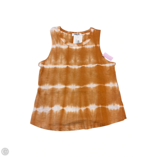 Tank Top By Double Zero In Orange & White, Size: S