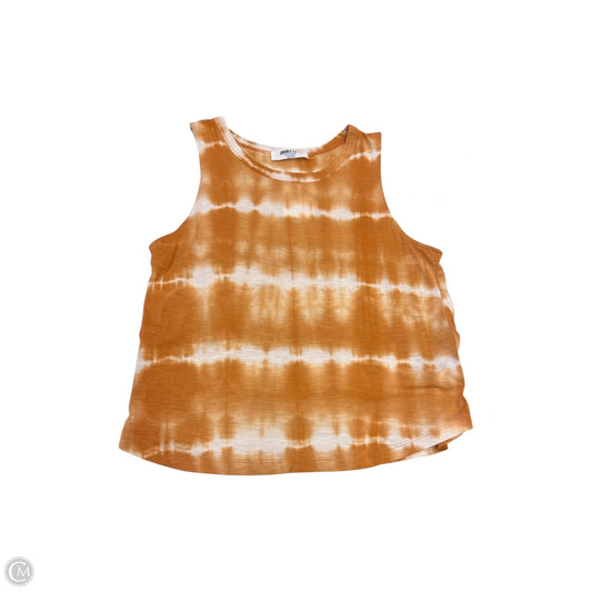 Tank Top By Double Zero In Orange & White, Size: M