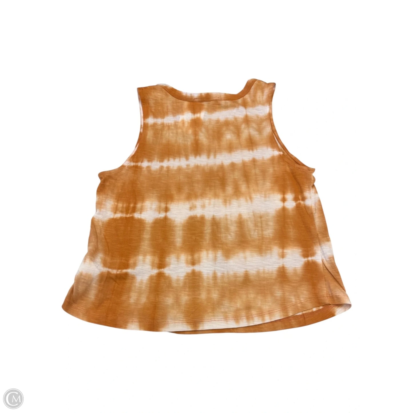 Tank Top By Double Zero In Orange & White, Size: M