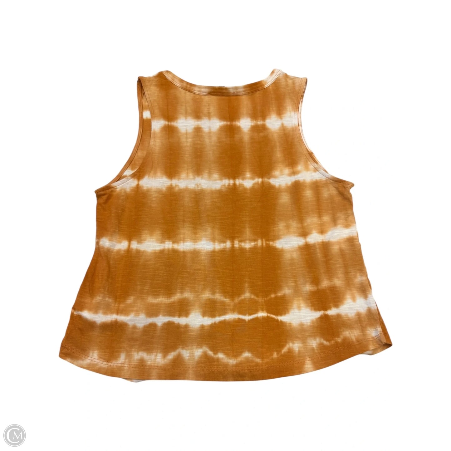 Tank Top By Double Zero In Orange & White, Size: L
