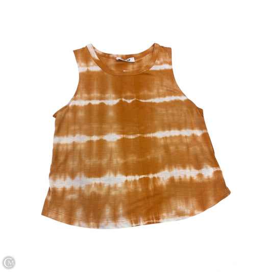 Tank Top By Double Zero In Orange & White, Size: L