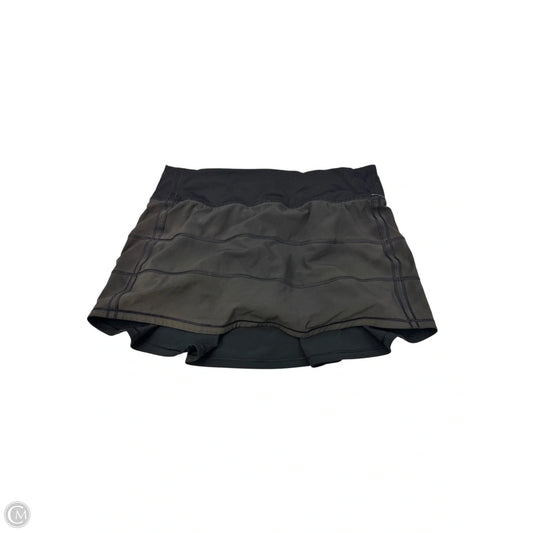 Athletic Skort By Lululemon In Black & Grey, Size: 4