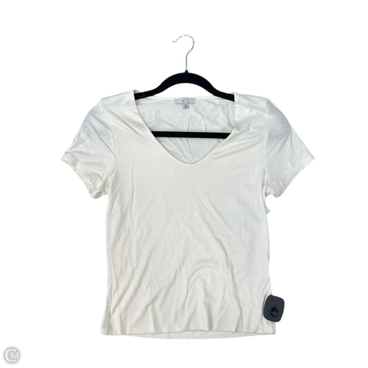 Top Short Sleeve By Iris In White, Size: M
