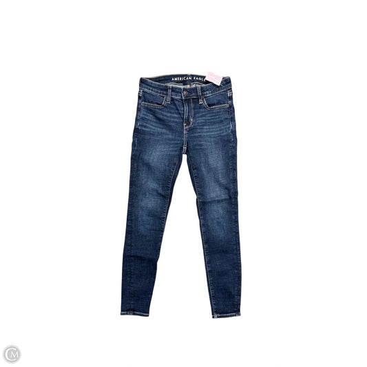 Jeans Straight By American Eagle In Blue Denim, Size: 0