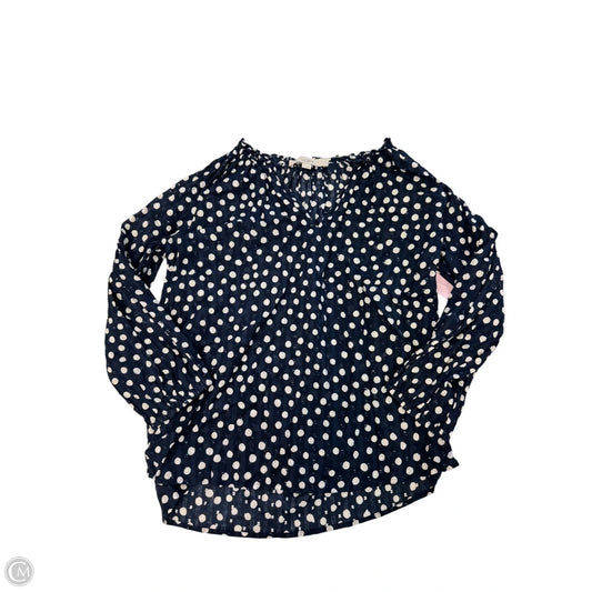 Top Long Sleeve By Loft In Blue & White, Size: Xs