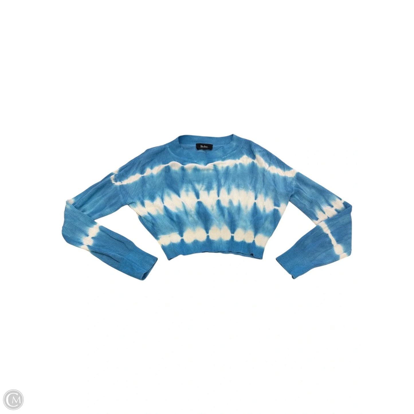 Top Long Sleeve By Cmf In Blue & White, Size: M