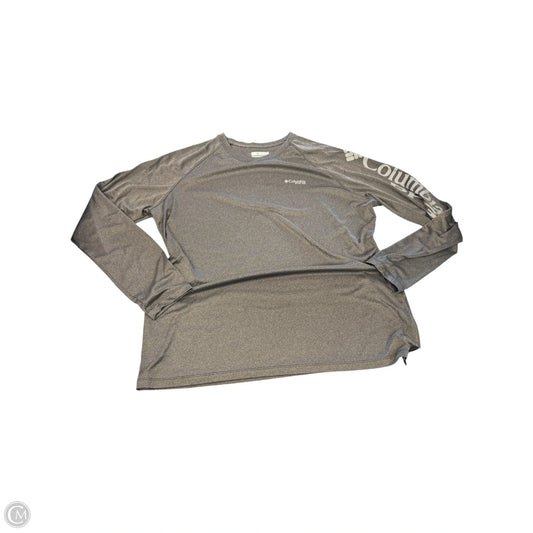 Athletic Top Long Sleeve Collar By Columbia In Grey, Size: 1x