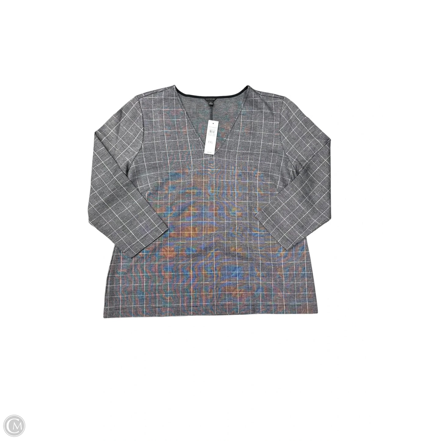Top Long Sleeve By Ann Taylor In Grey, Size: Xxl
