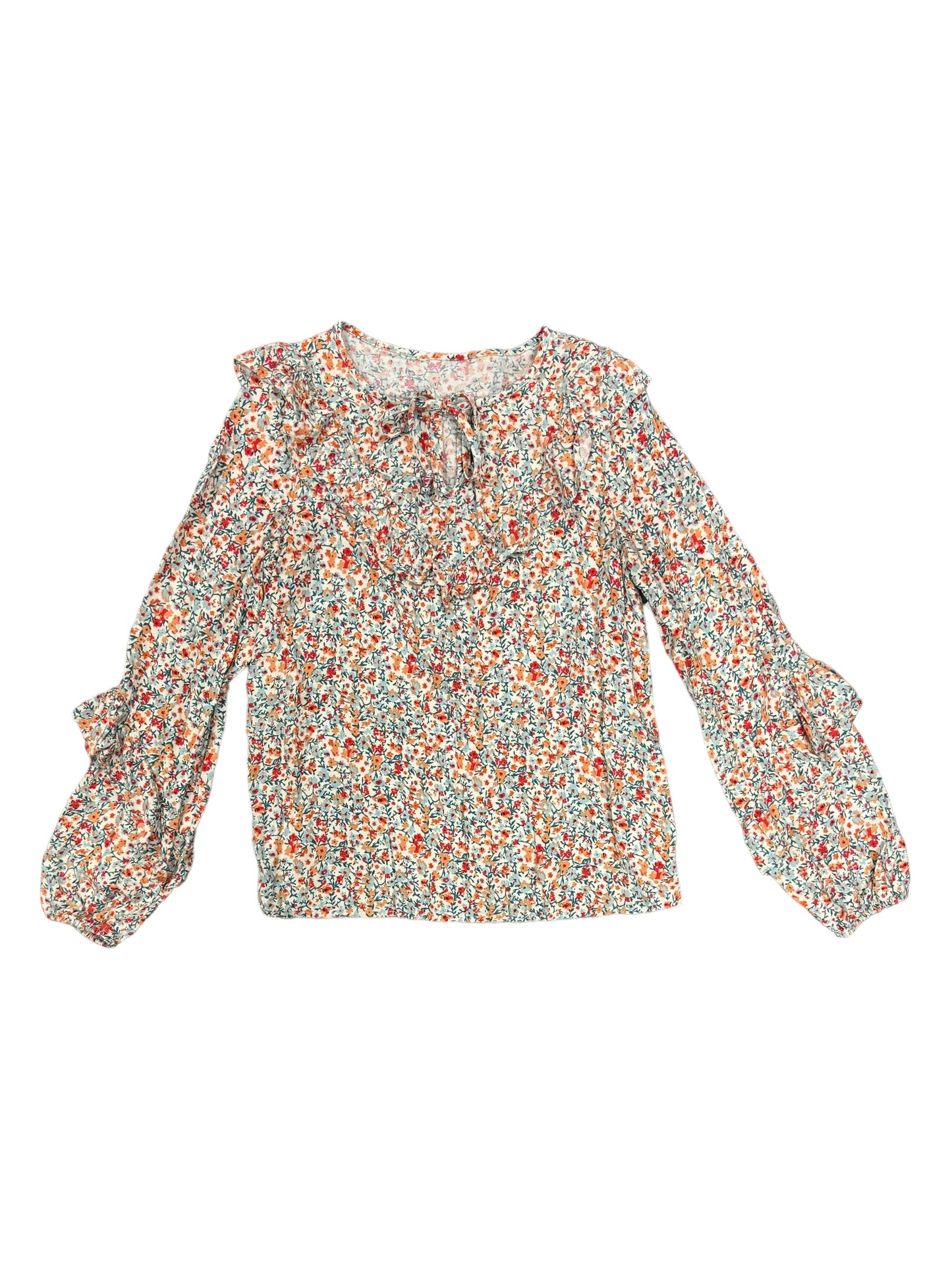 Floral Print Top Long Sleeve Clothes Mentor, Size S