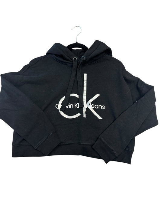 Sweatshirt Hoodie By Calvin Klein In Black, Size: S