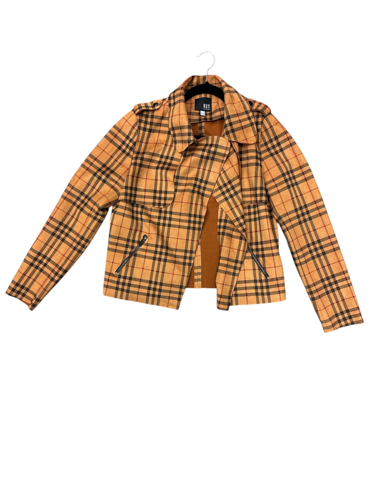 Jacket Shirt By Kut In Orange, Size: M