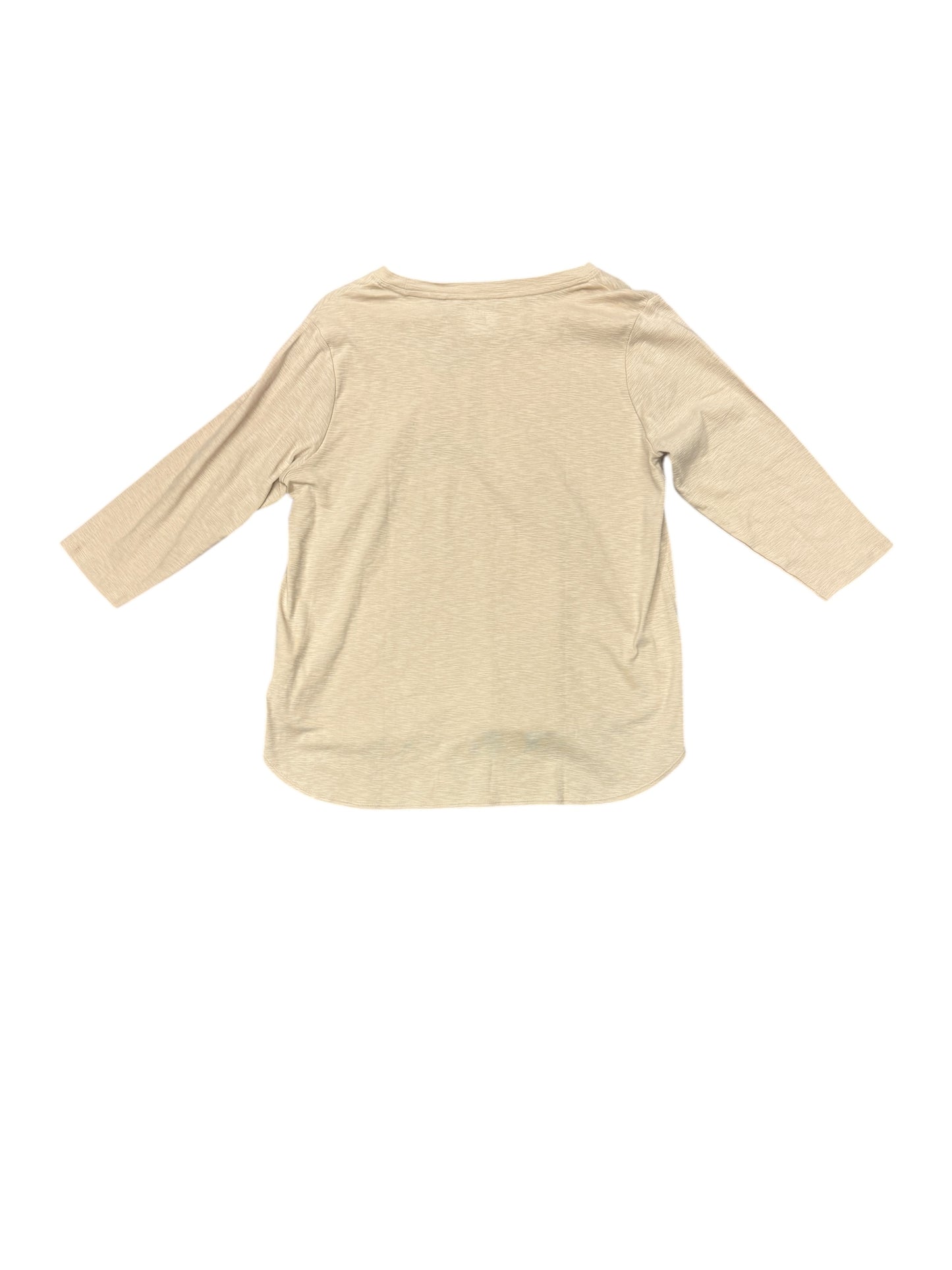 Top 3/4 Sleeve By Kirkland In Tan, Size: Xl