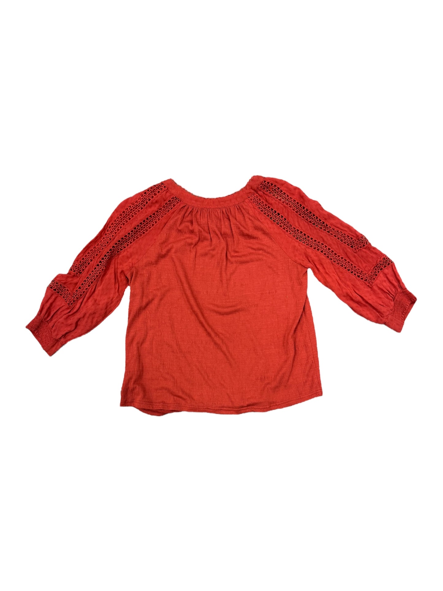 Top Long Sleeve By Skies Are Blue In Red, Size: S