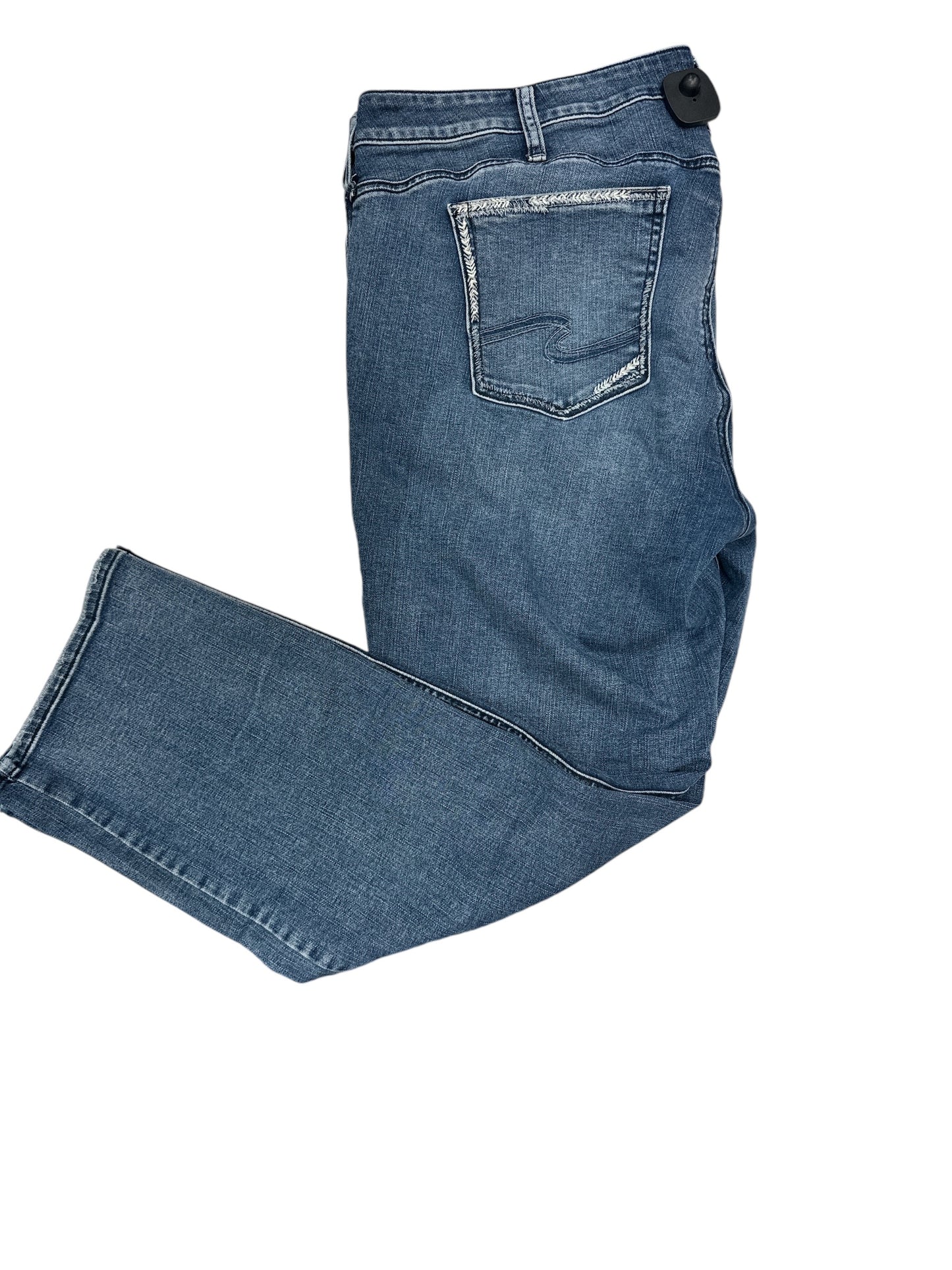 Jeans Straight By Silver In Blue Denim, Size: 18