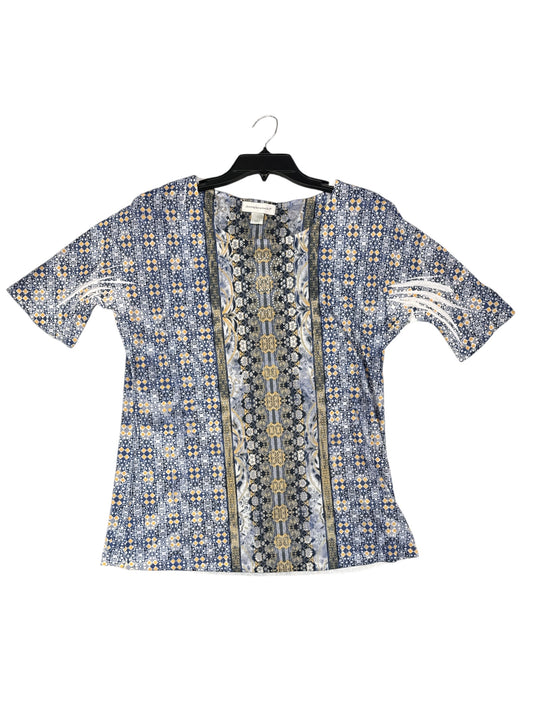 Top 3/4 Sleeve By Christopher And Banks In Geometric Pattern, Size: L