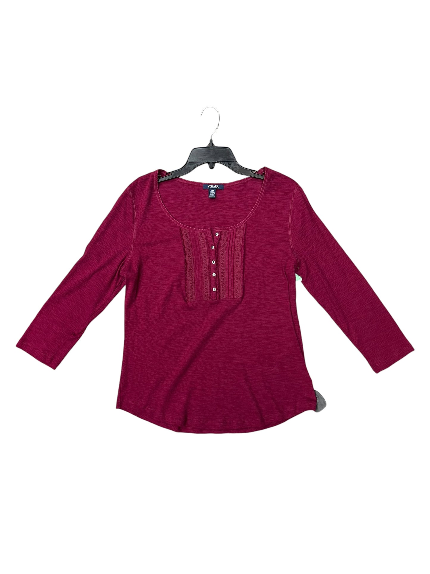 Top Long Sleeve By Chaps In Pink, Size: L