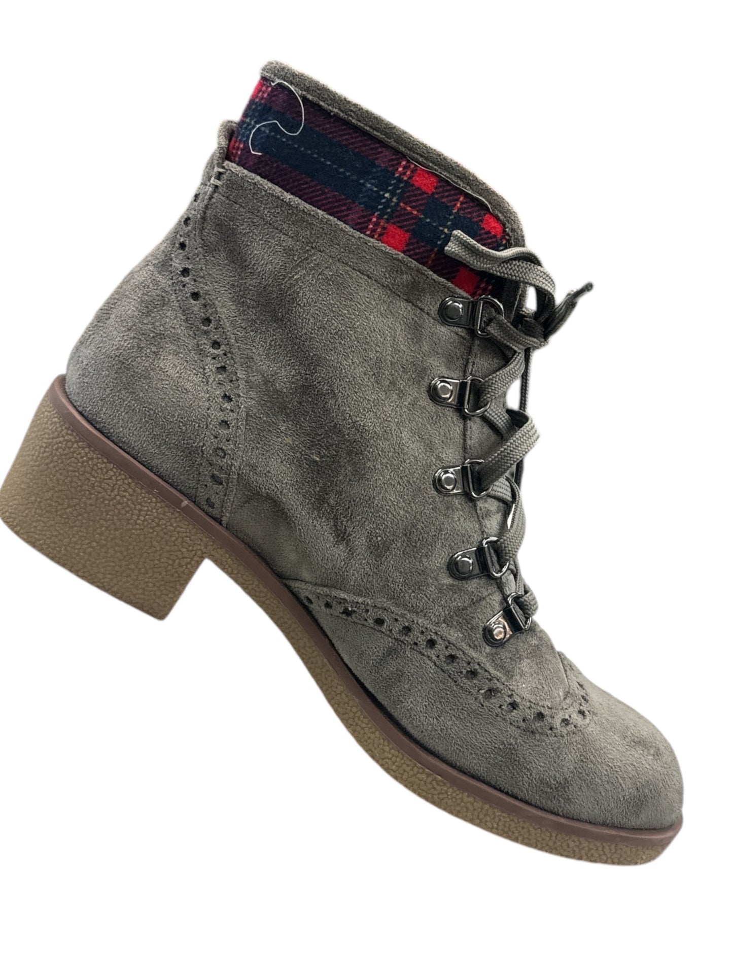 Boots Ankle Heels By Tommy Hilfiger In Grey, Size: 8