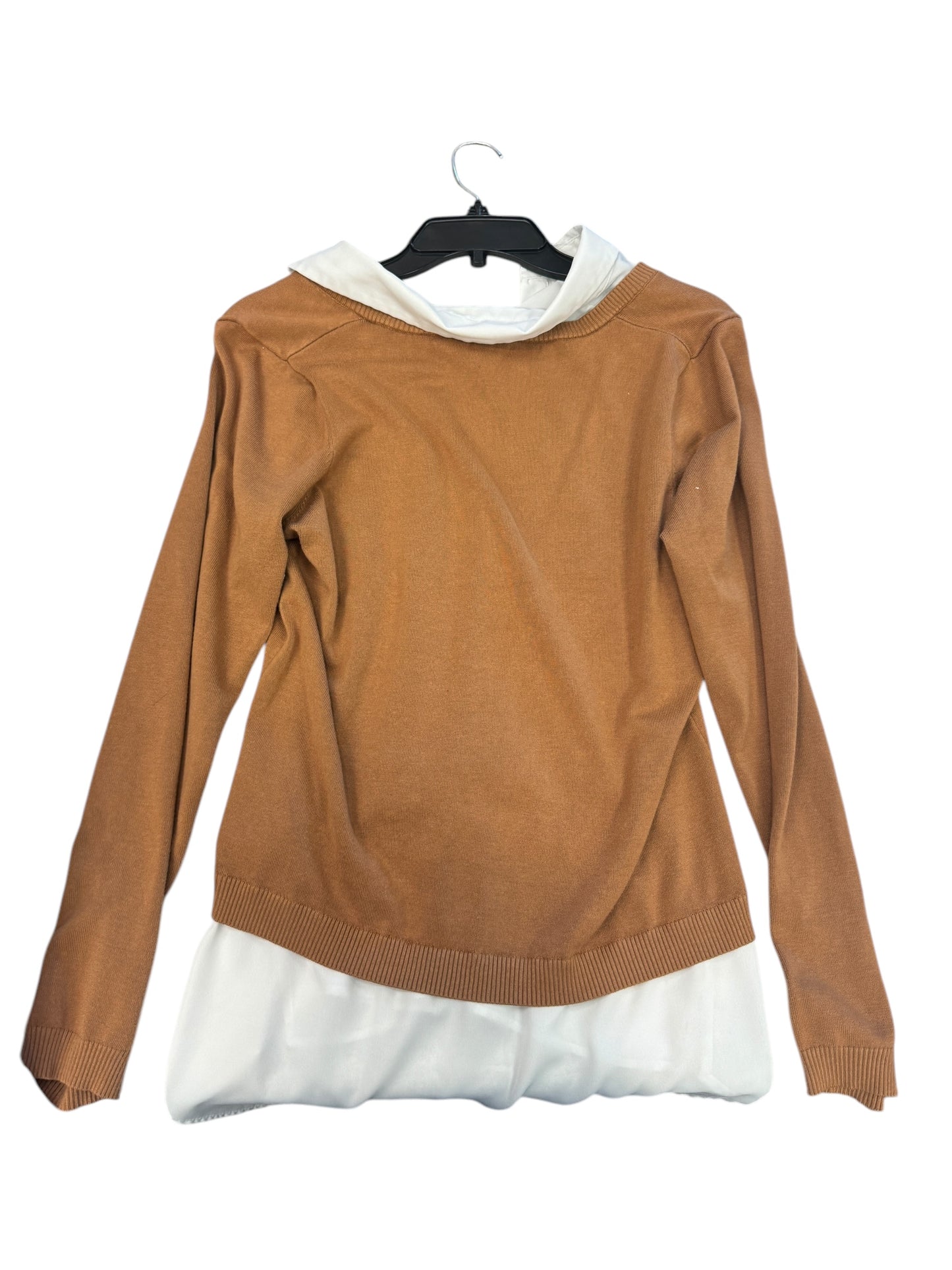 Top Long Sleeve By Adrianna Papell In Brown, Size: L