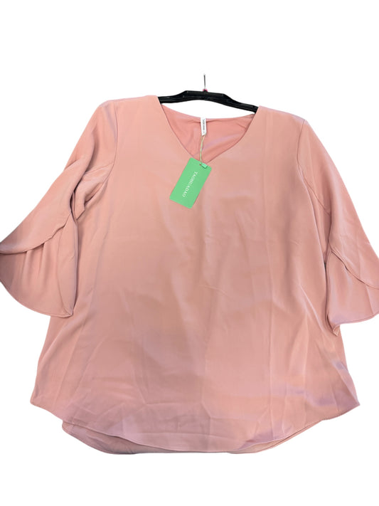 Top 3/4 Sleeve By Clothes Mentor In Pink, Size: L