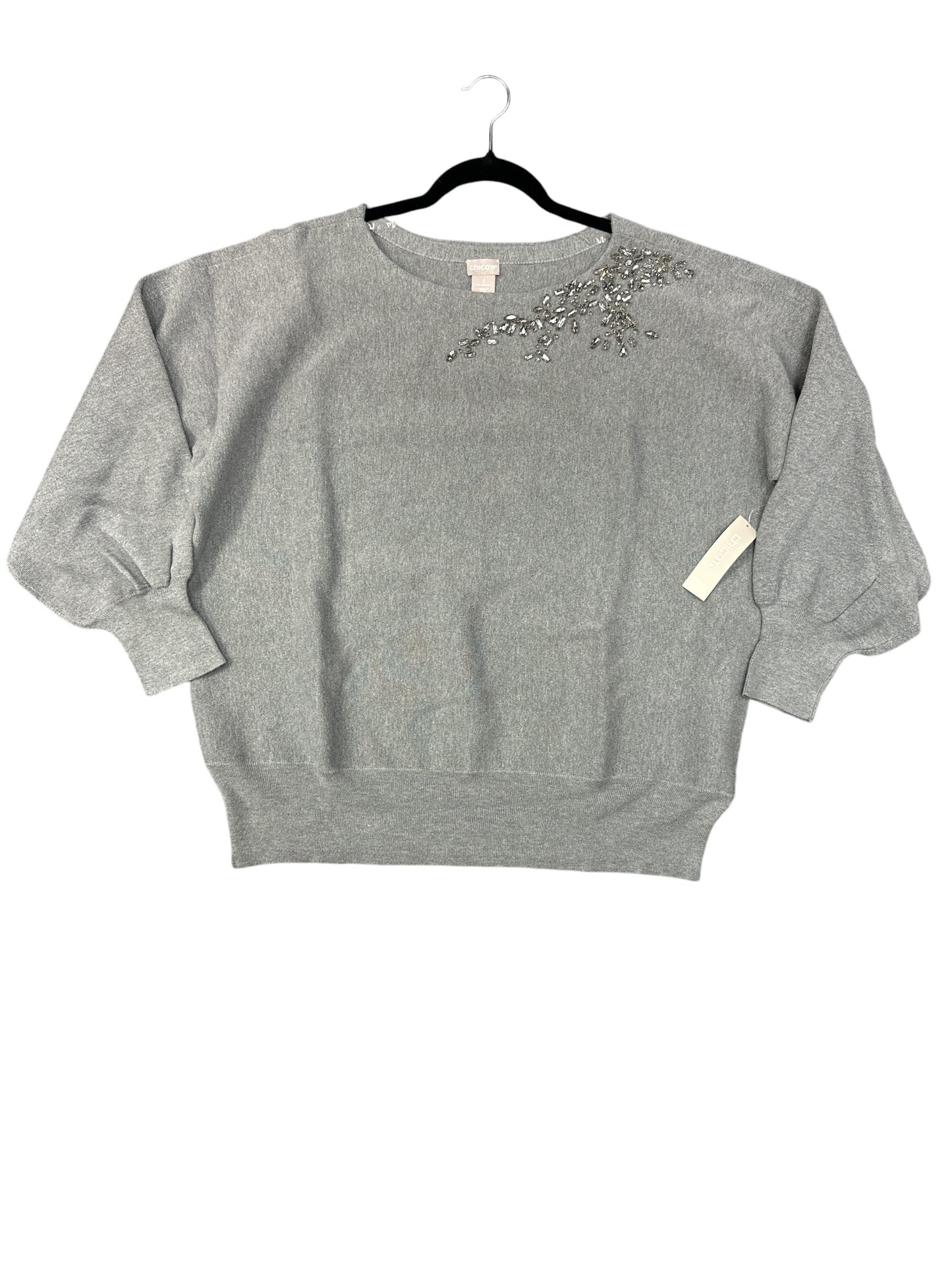 Sweater By Chicos In Grey, Size: Xl