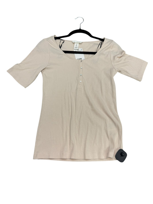 Top Short Sleeve By H&m In Tan, Size: M