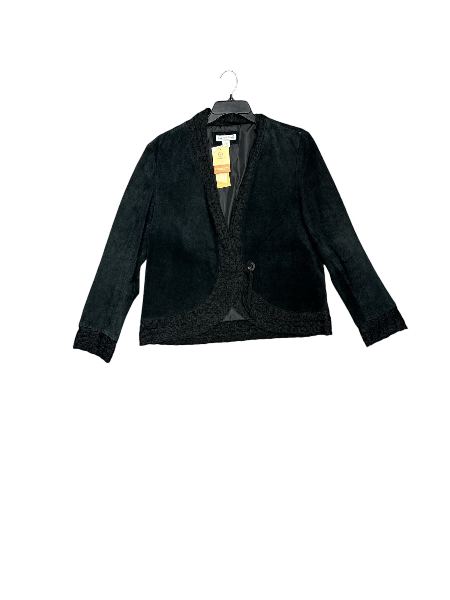 Jacket Leather By Coldwater Creek In Black, Size: L