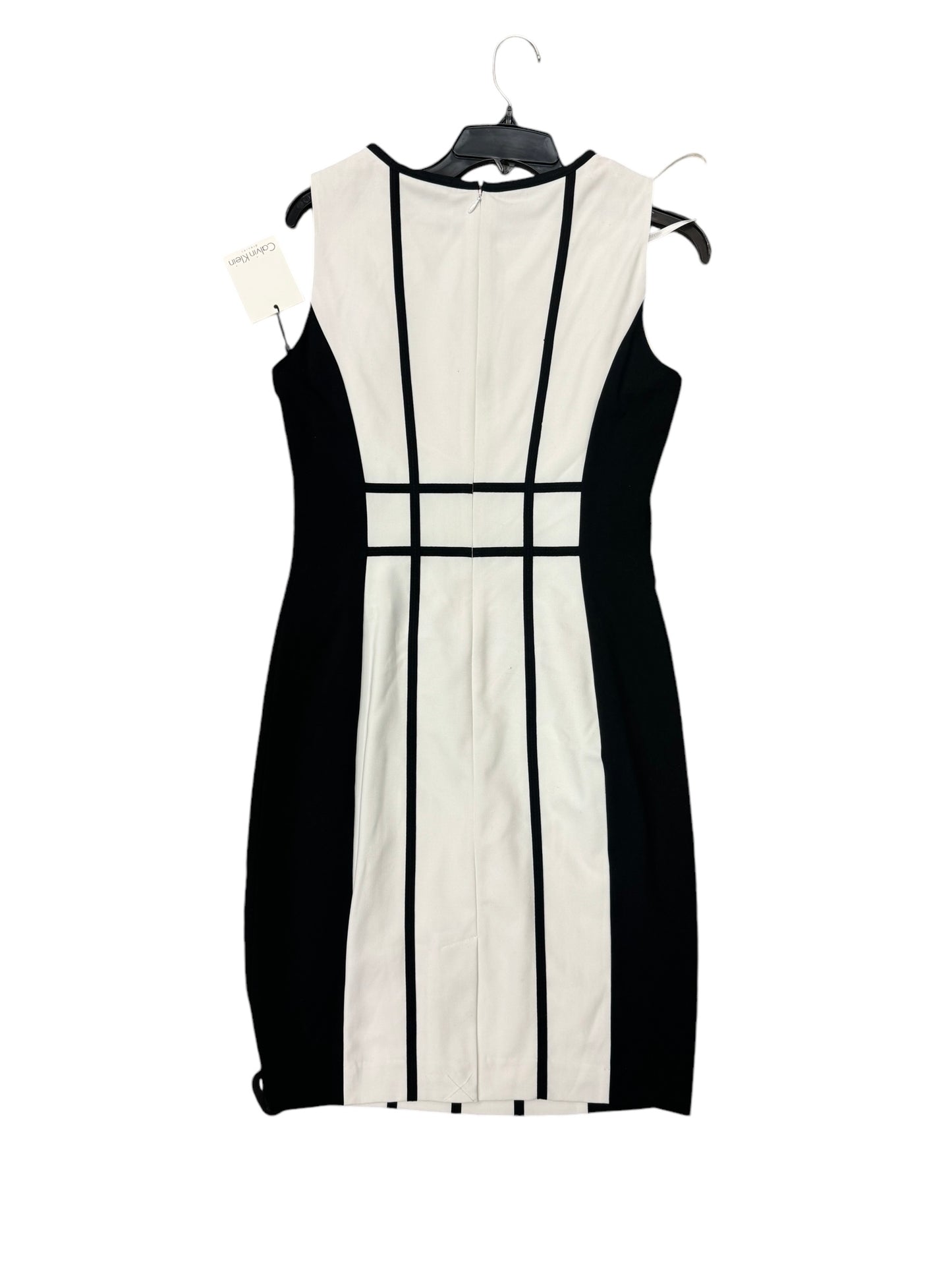 Dress Casual Midi By Calvin Klein In Black & White, Size: 6