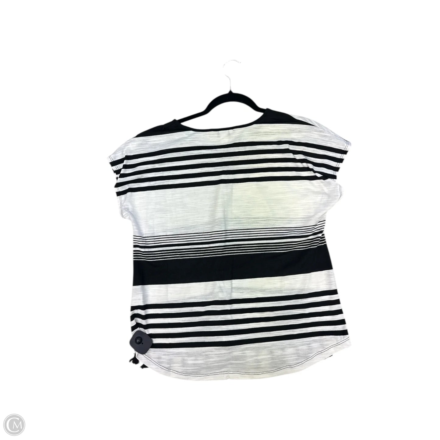 Top Short Sleeve By Christopher And Banks In Black & White, Size: M
