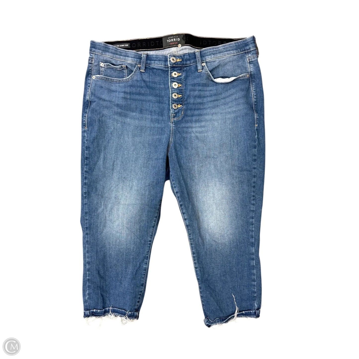 Jeans Cropped By Torrid In Blue Denim, Size: 22