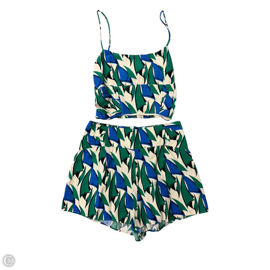 Top 2pc Short Sleeve By Zara In Blue & Green, Size: Xs
