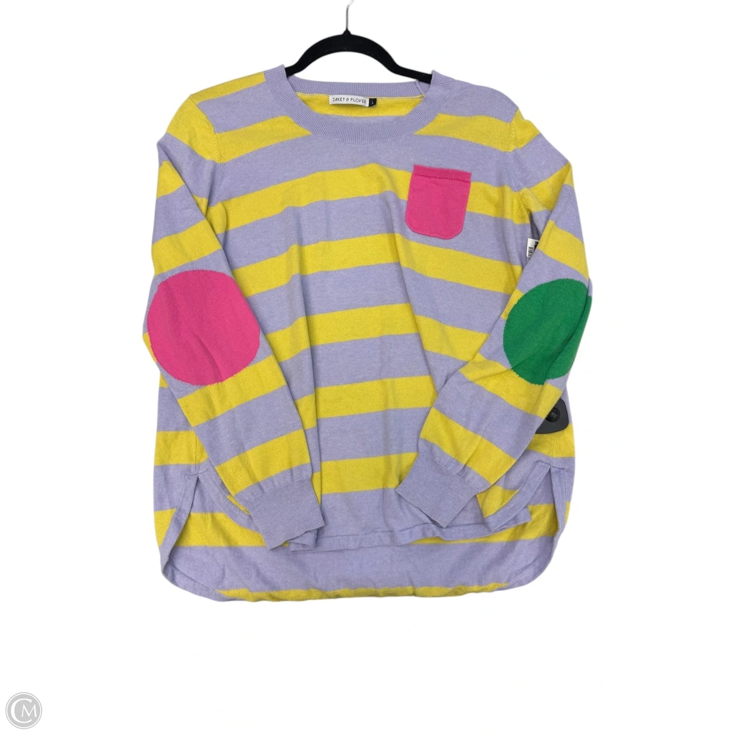 Top Long Sleeve By Clothes Mentor In Purple & Yellow, Size: L