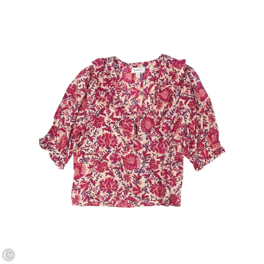 Top 3/4 Sleeve By Evereve In Pink, Size: L