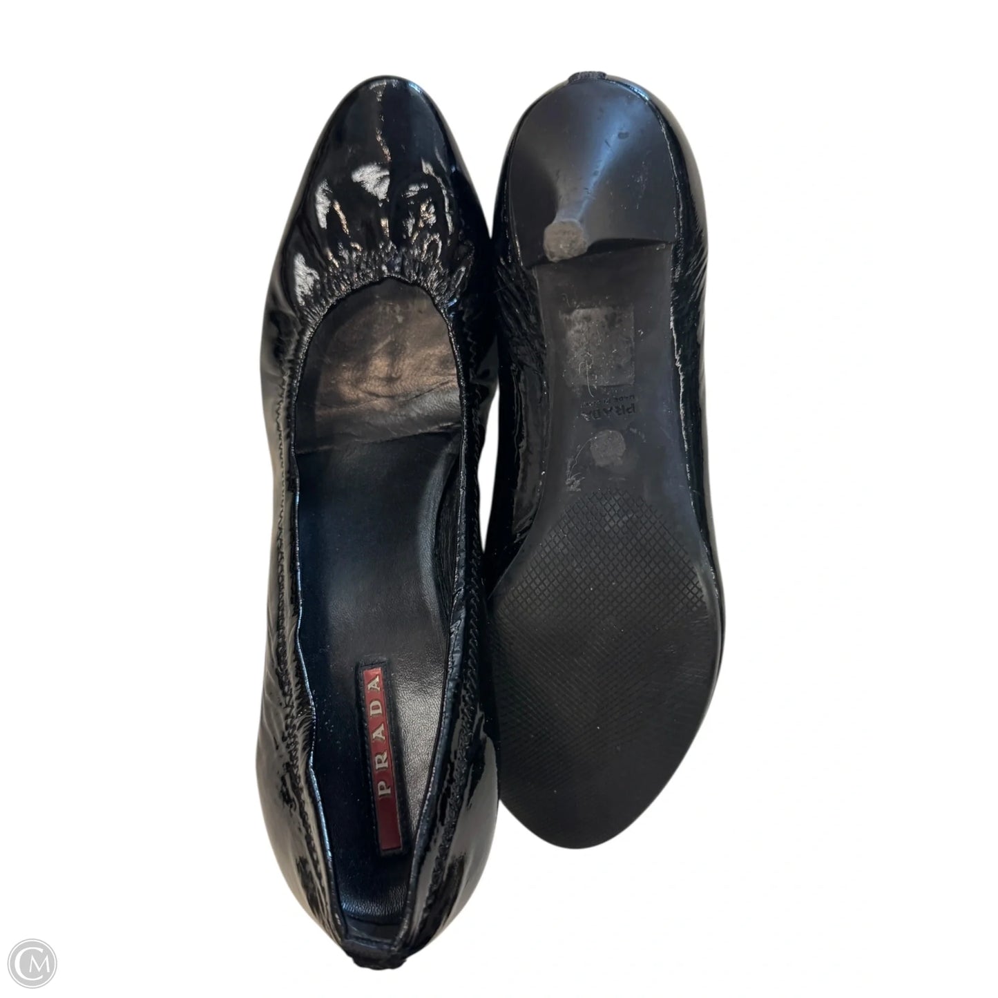 Shoes Luxury Designer By Prada In Black, Size: 9.5
