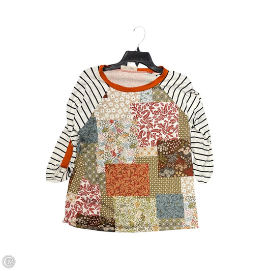 Top 3/4 Sleeve By Haptics In Orange, Size: M