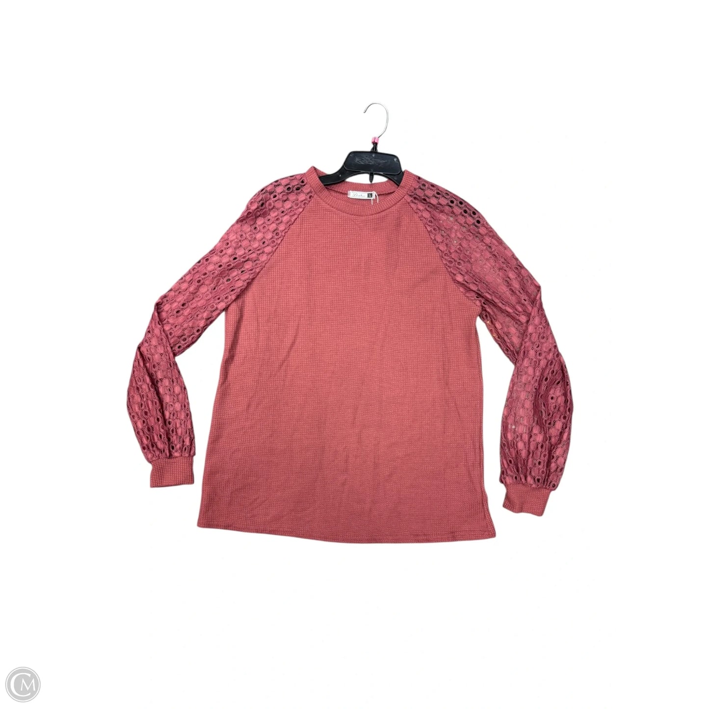 Top Long Sleeve By Cme In Mauve, Size: L