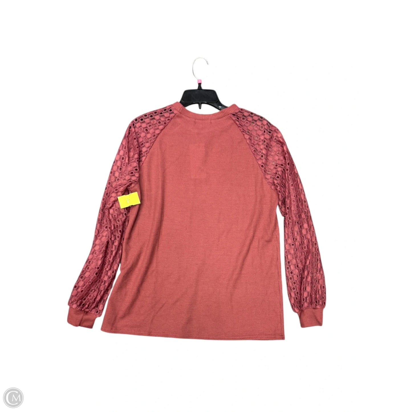 Top Long Sleeve By Cme In Mauve, Size: L
