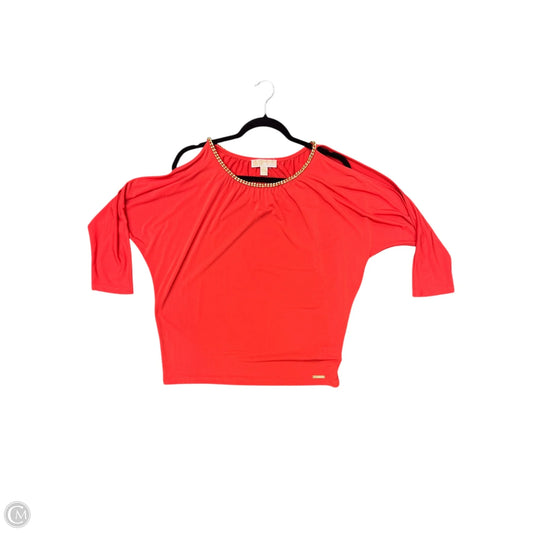 Top 3/4 Sleeve Designer By Michael Kors In Red, Size: M