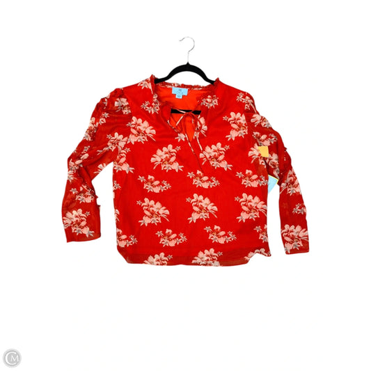 Top Long Sleeve By Cece In Red, Size: S