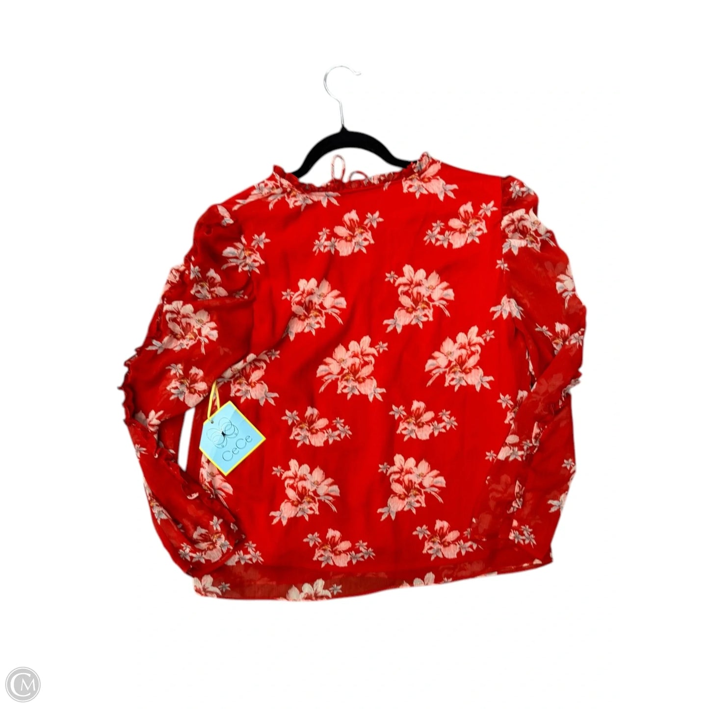 Top Long Sleeve By Cece In Red, Size: S