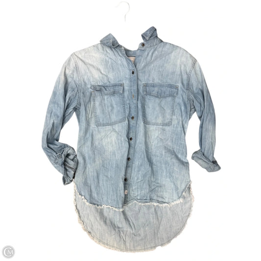 Top Long Sleeve By Melrose And Market In Blue Denim, Size: Xs