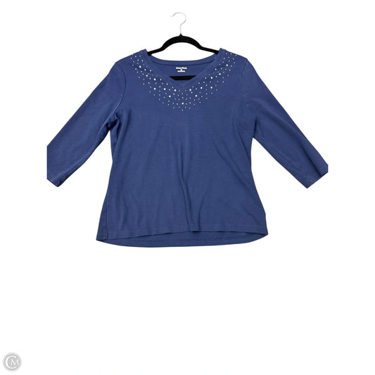 Top 3/4 Sleeve By Studio Works In Blue, Size: M