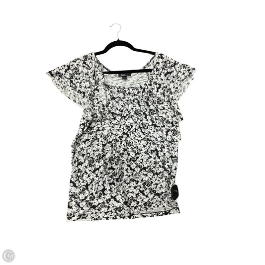 Top Short Sleeve By Clothes Mentor In Black & White, Size: Xlp