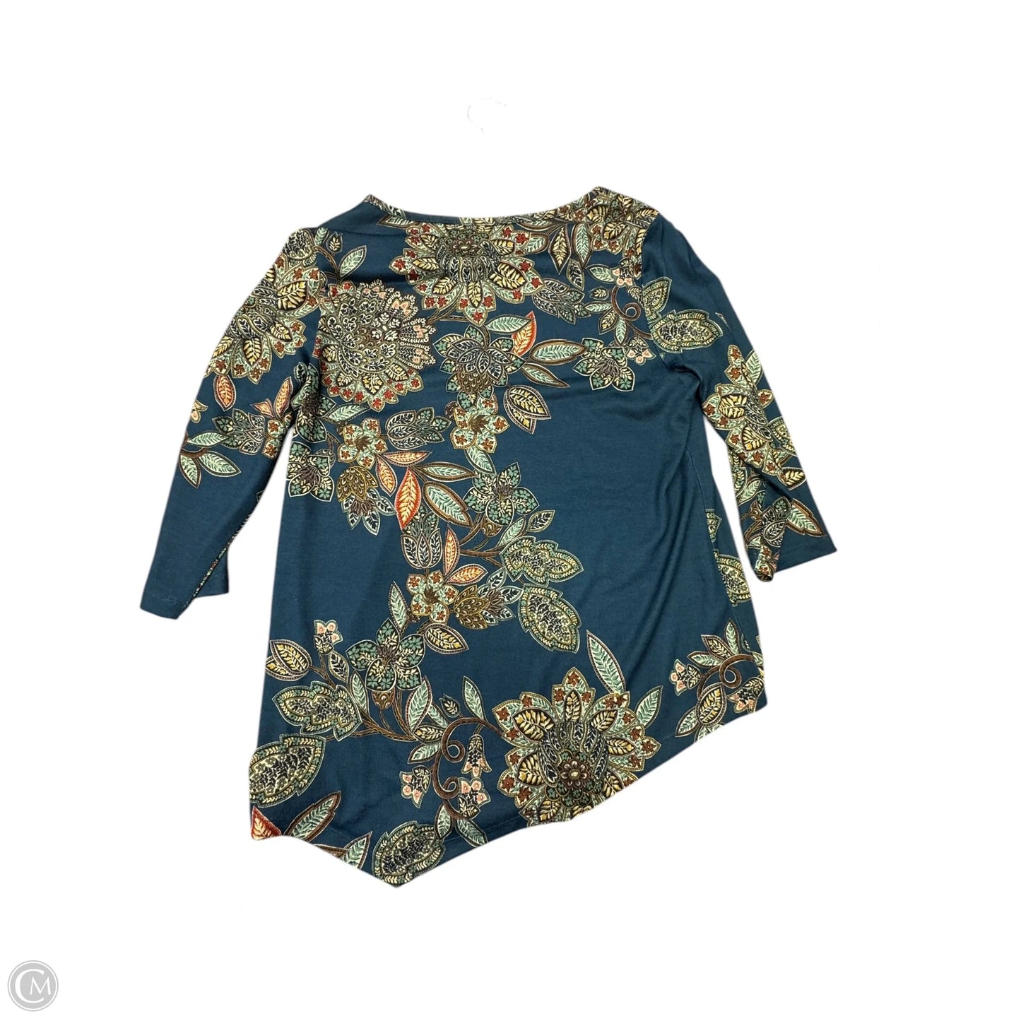 Top 3/4 Sleeve By Christopher And Banks In Blue, Size: M