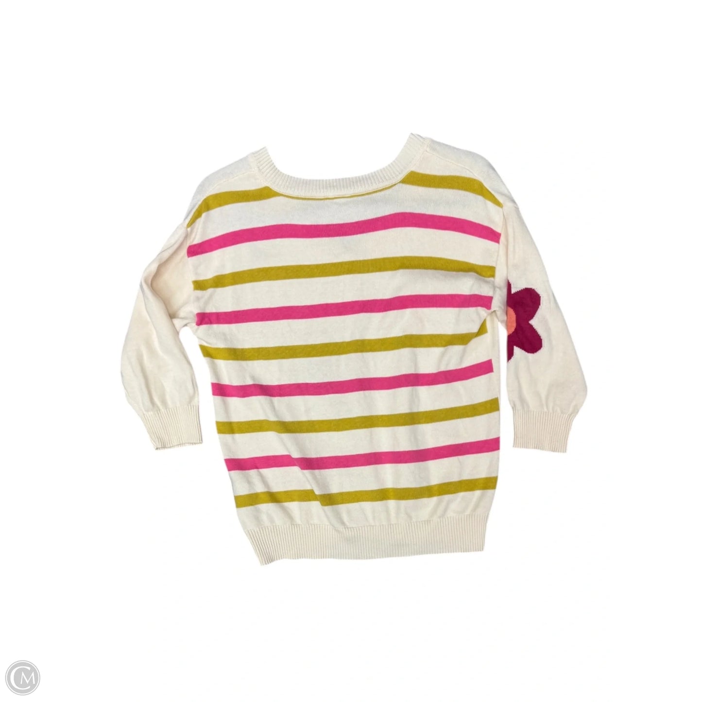 Top 3/4 Sleeve By Clothes Mentor In Cream & Pink, Size: Xs