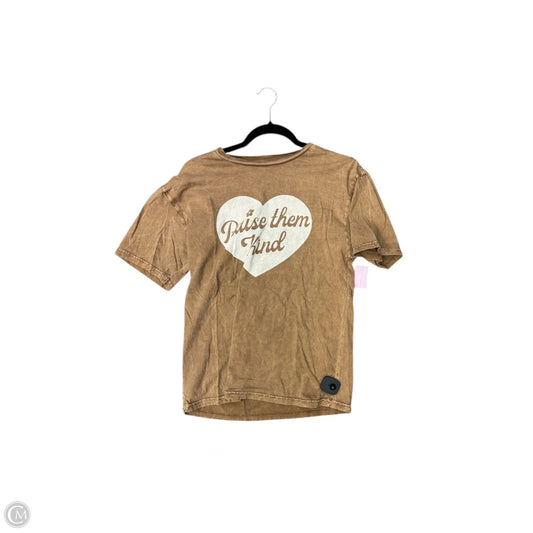 Top Short Sleeve By Clothes Mentor In Brown, Size: S