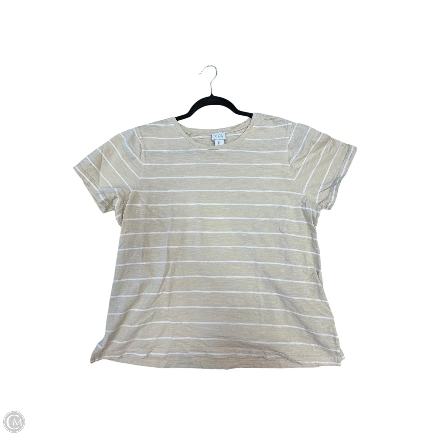 Top Short Sleeve By Sigrid Olsen In Tan, Size: L