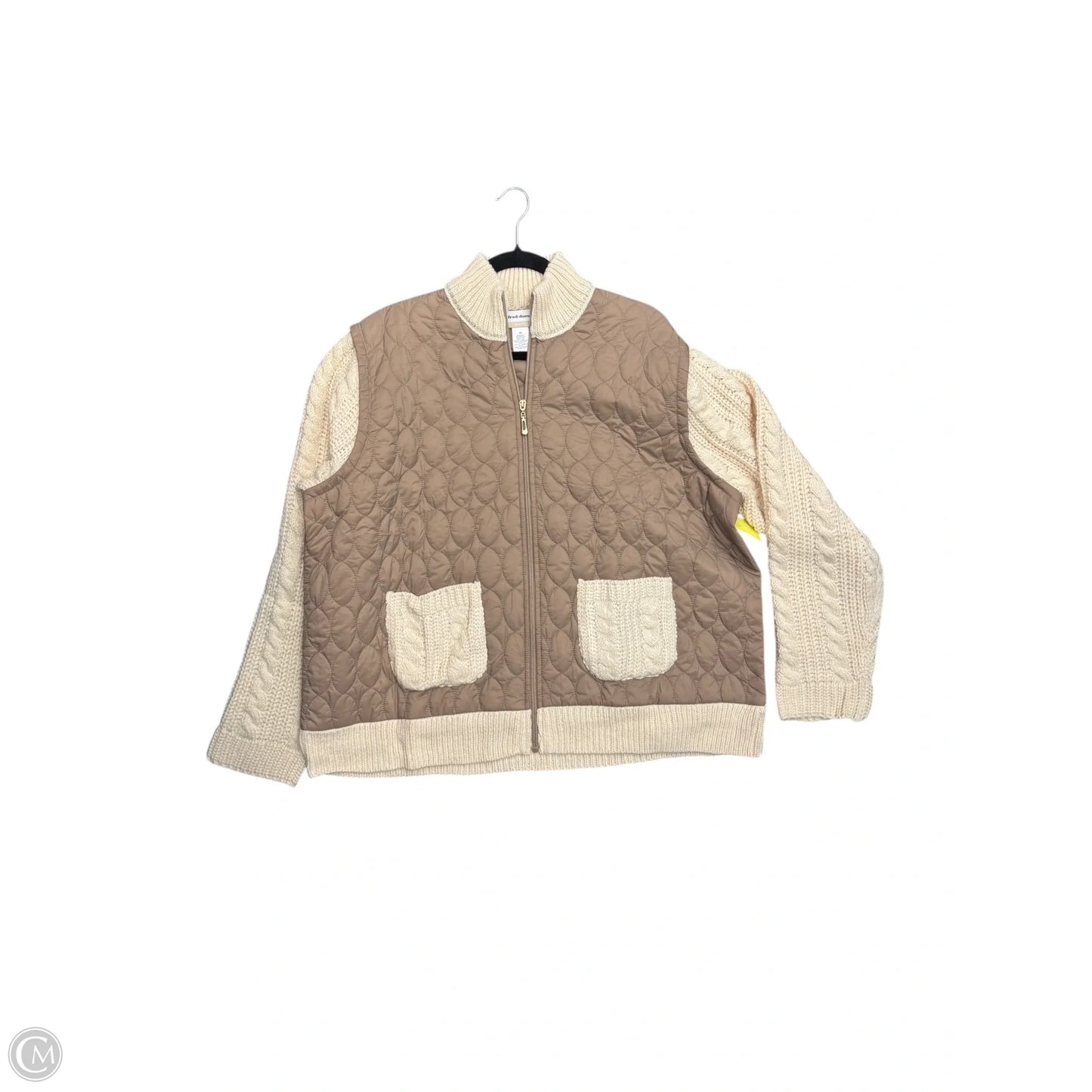 Jacket Fleece By Alfred Dunner In Tan & White, Size: 2x
