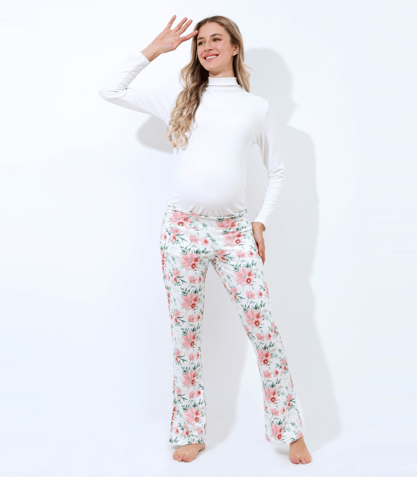 Below Bump Maternity Postpartum Pajama Pants (Floral)