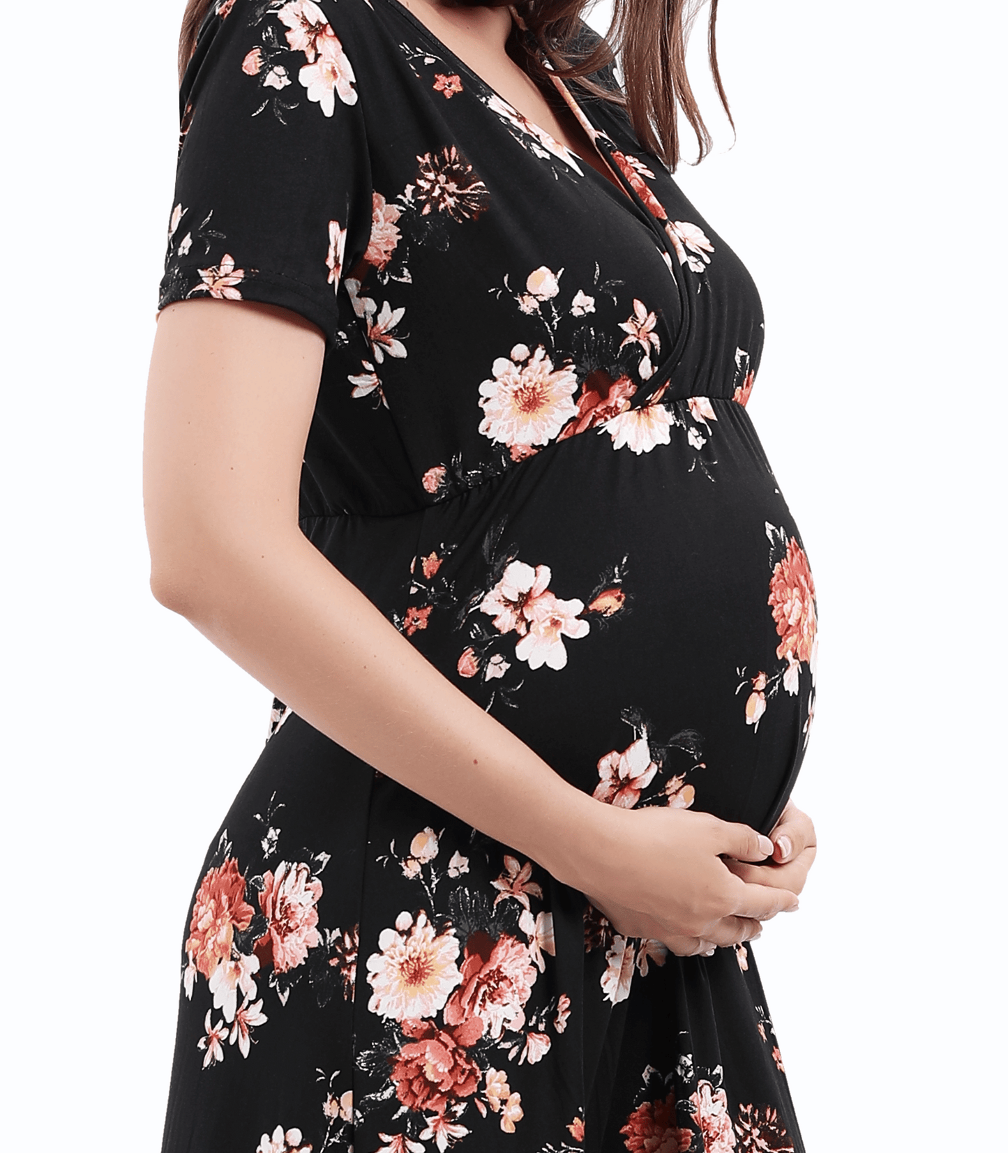 Floral Hi-Low Maternity Maxi Dress