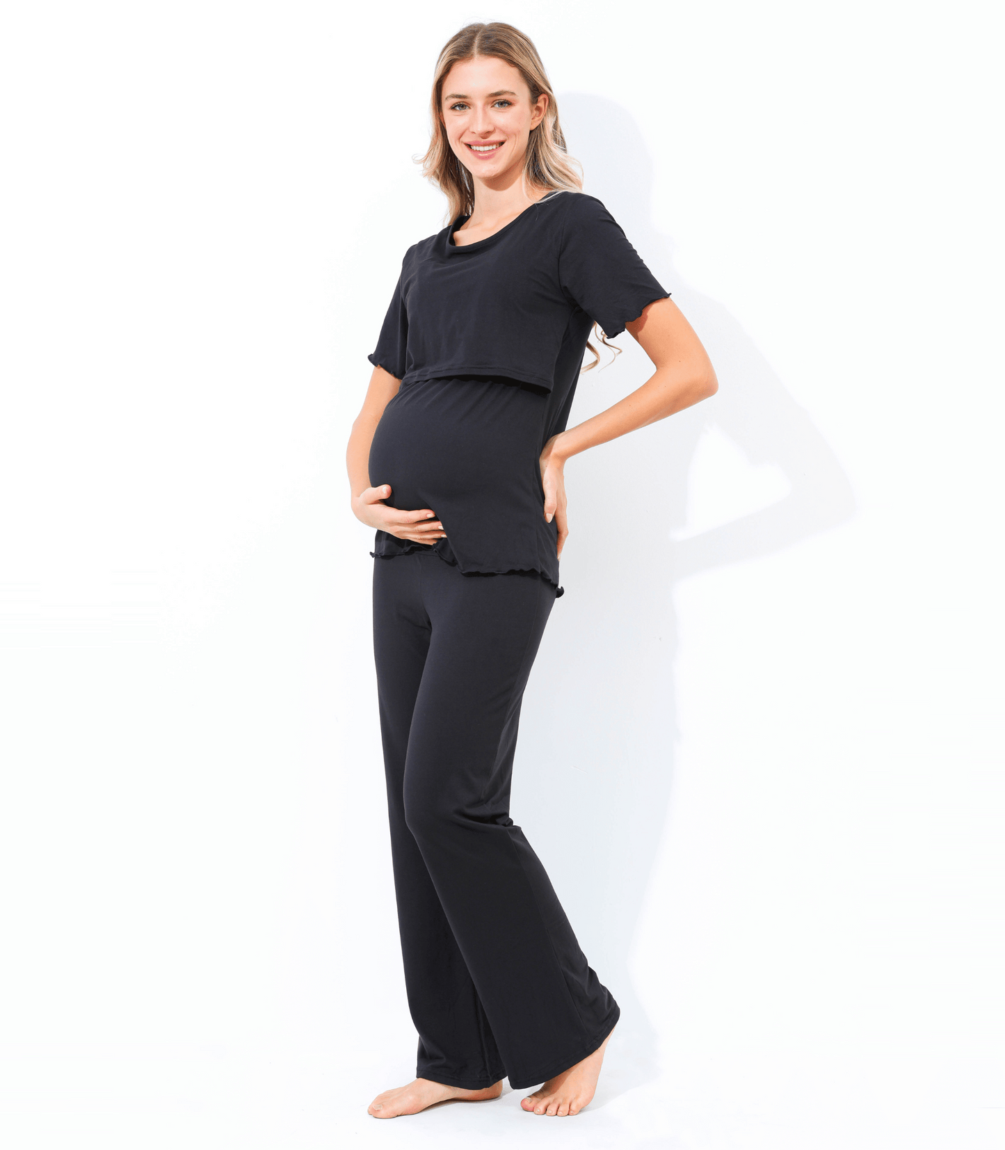 Bump Friendly Nursing Pajama Set Colored